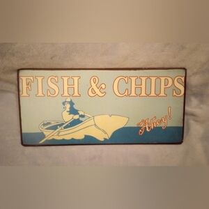 Fish & Chips Vintage Metal Sign Plaque